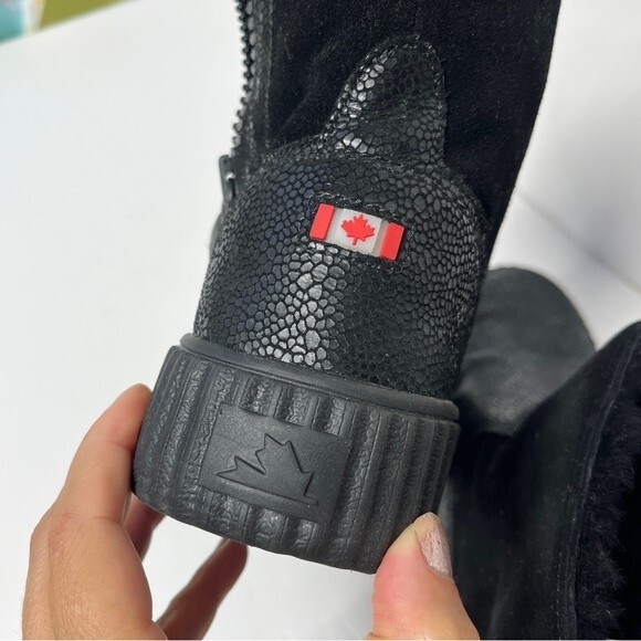 PAJAR Caline Platform Waterproof Leather Booties in Black 39 - Picture 7 of 16